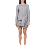 Abito cardigan con maniche annodate in grigio 