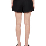 Shorts plissé a vita media in nero 