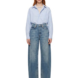 Jeans a gamba ampia in blu 