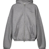 Felpa con cappuccio e zip in grigio 