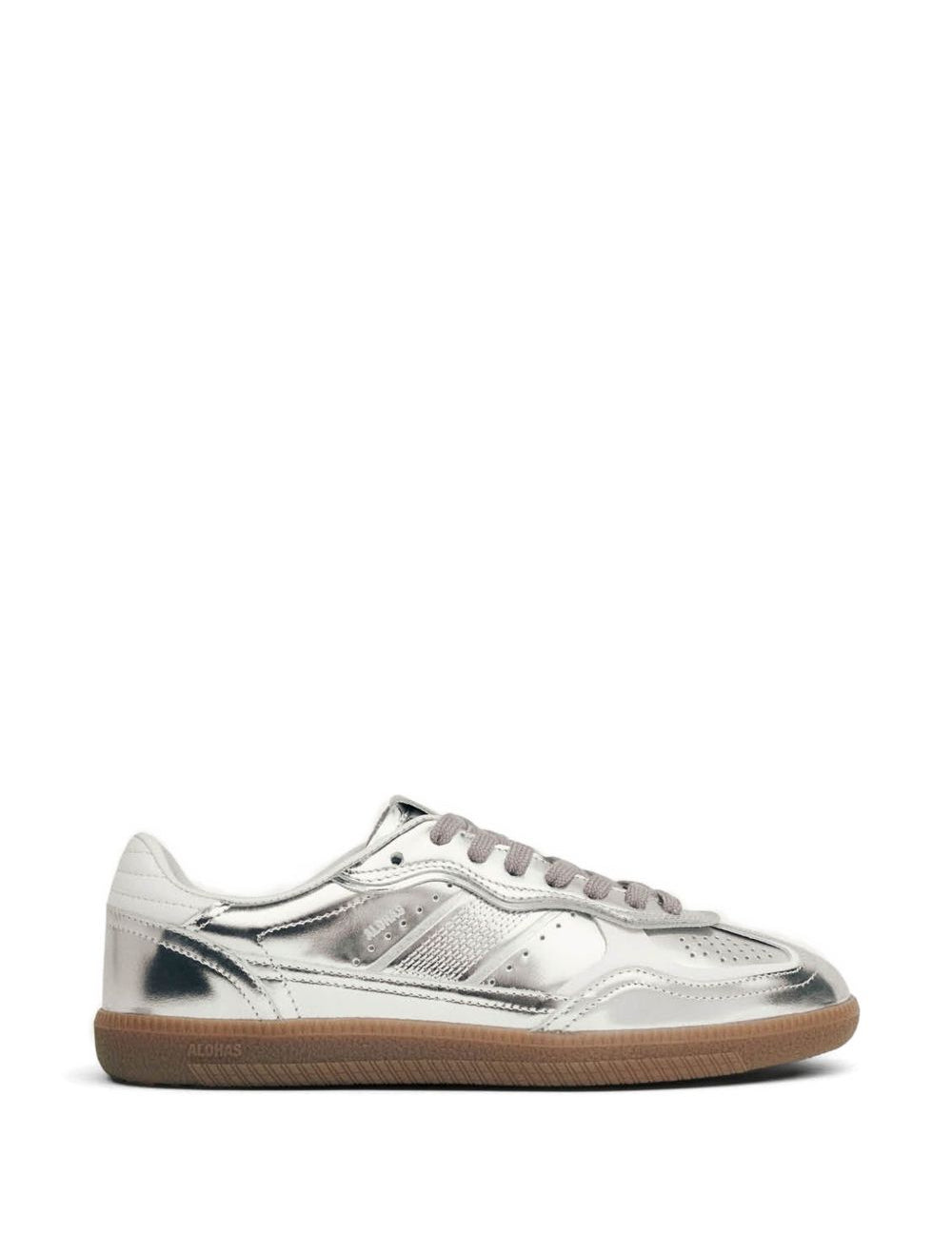 Sneakers Tb.490 pelle metallizzata argento 
