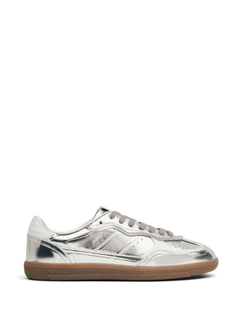 Sneakers Tb.490 pelle metallizzata argento 