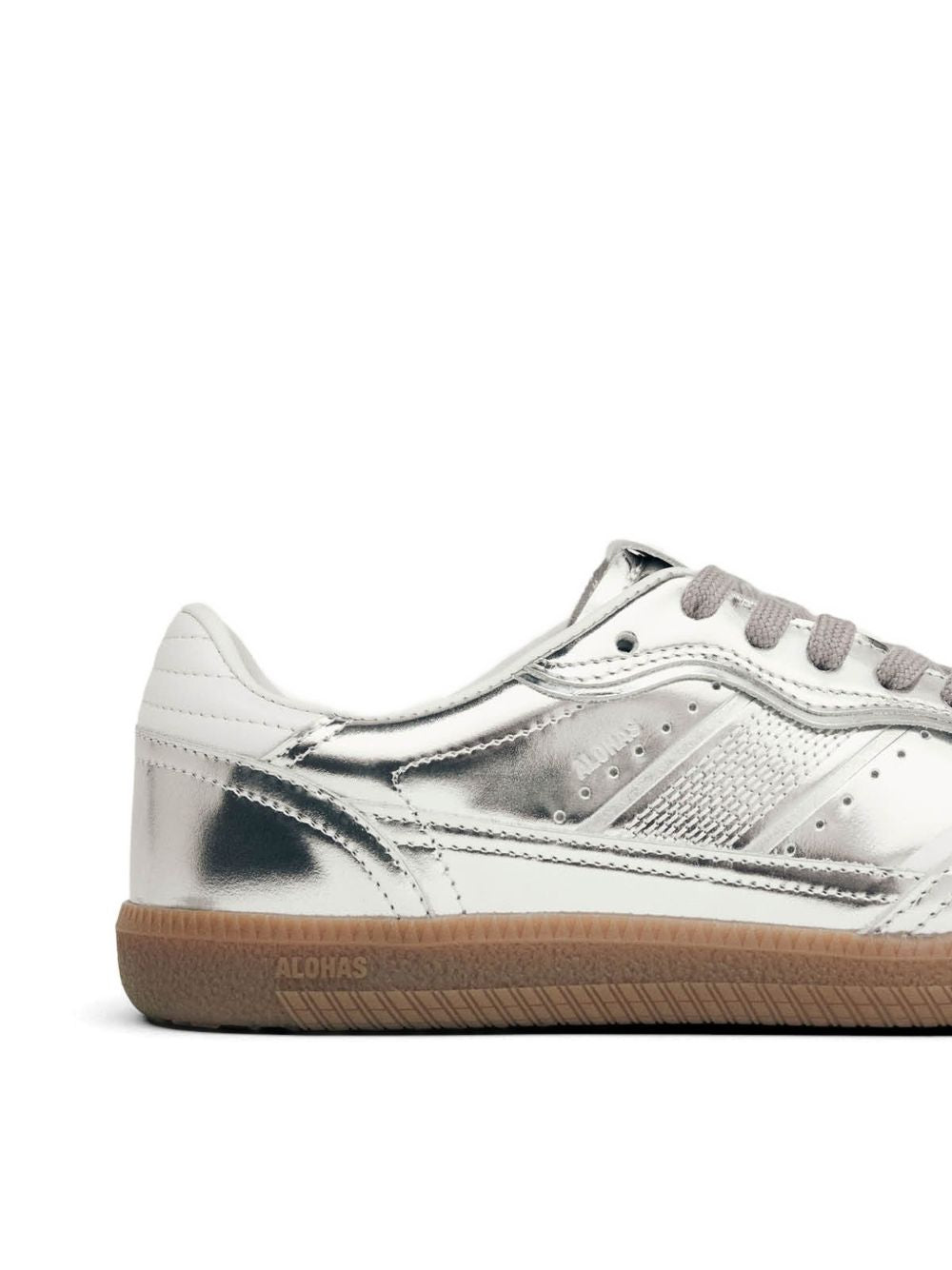Sneakers Tb.490 pelle metallizzata argento 