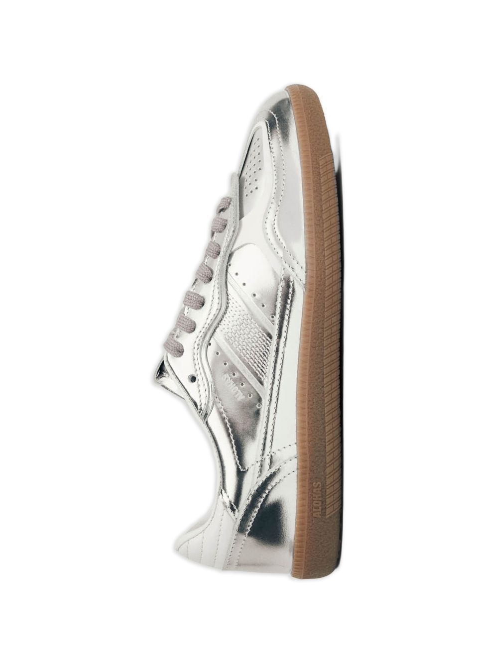 Sneakers Tb.490 pelle metallizzata argento 