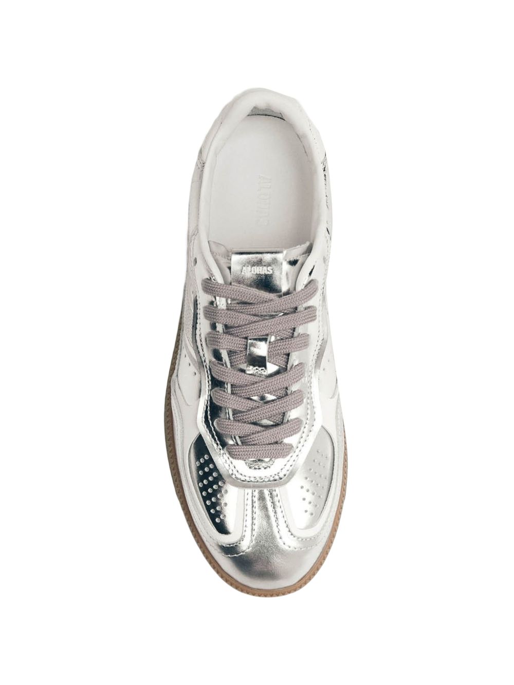 Sneakers Tb.490 pelle metallizzata argento 
