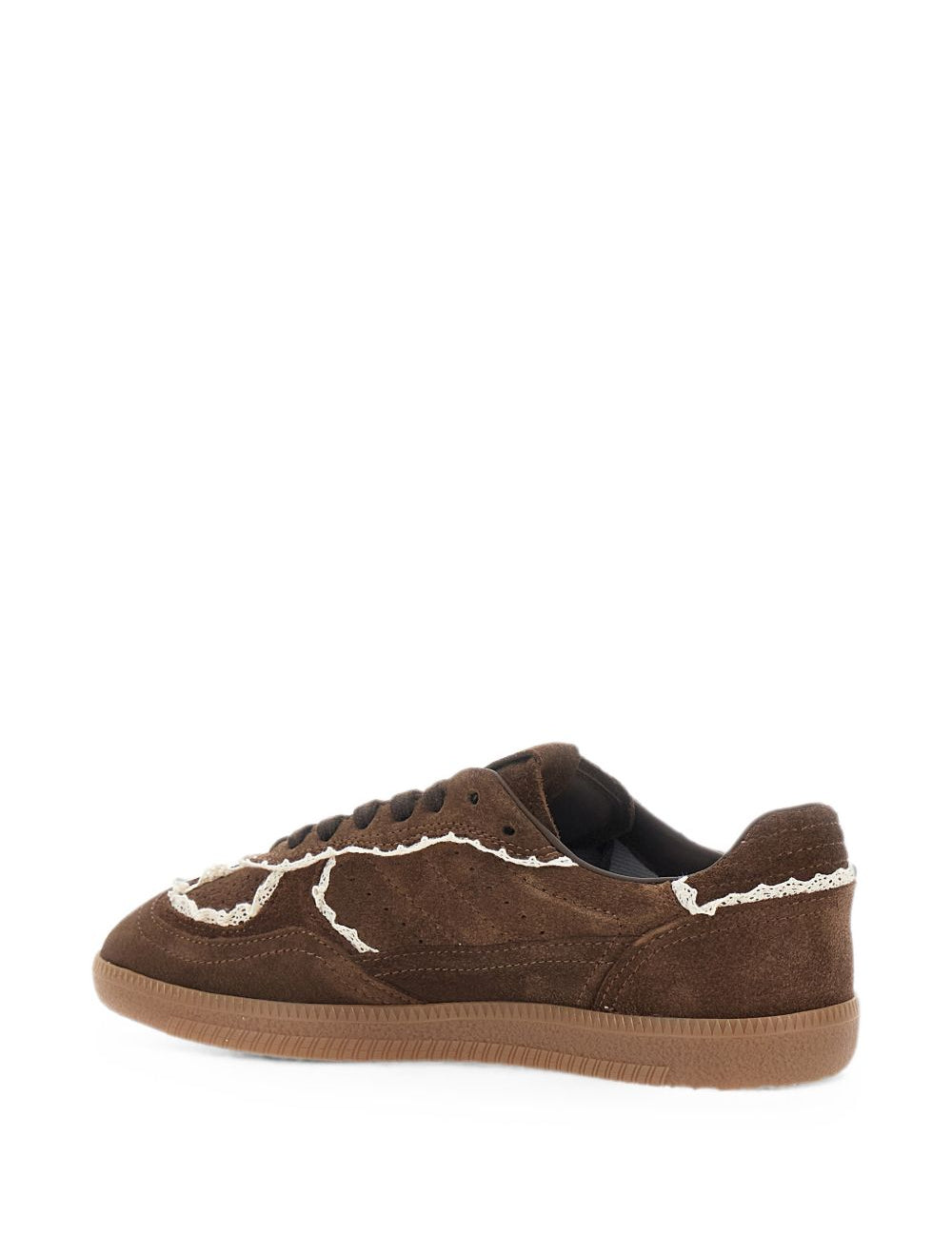 Sneakers Tb.490 camoscio con dettaglio crochet  in marrone 