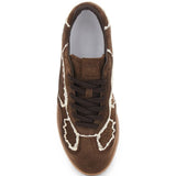 Sneakers Tb.490 camoscio con dettaglio crochet  in marrone 