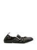 Black Rosalind leather ballet flats