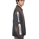 Giacca denim Lea Bones con zip in blu 