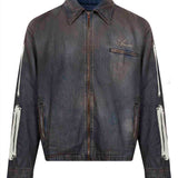 Giacca denim Lea Bones con zip in blu 