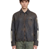 Giacca denim Lea Bones con zip in blu 