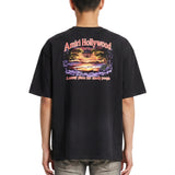 T-shirt in nero con stampa grafica 