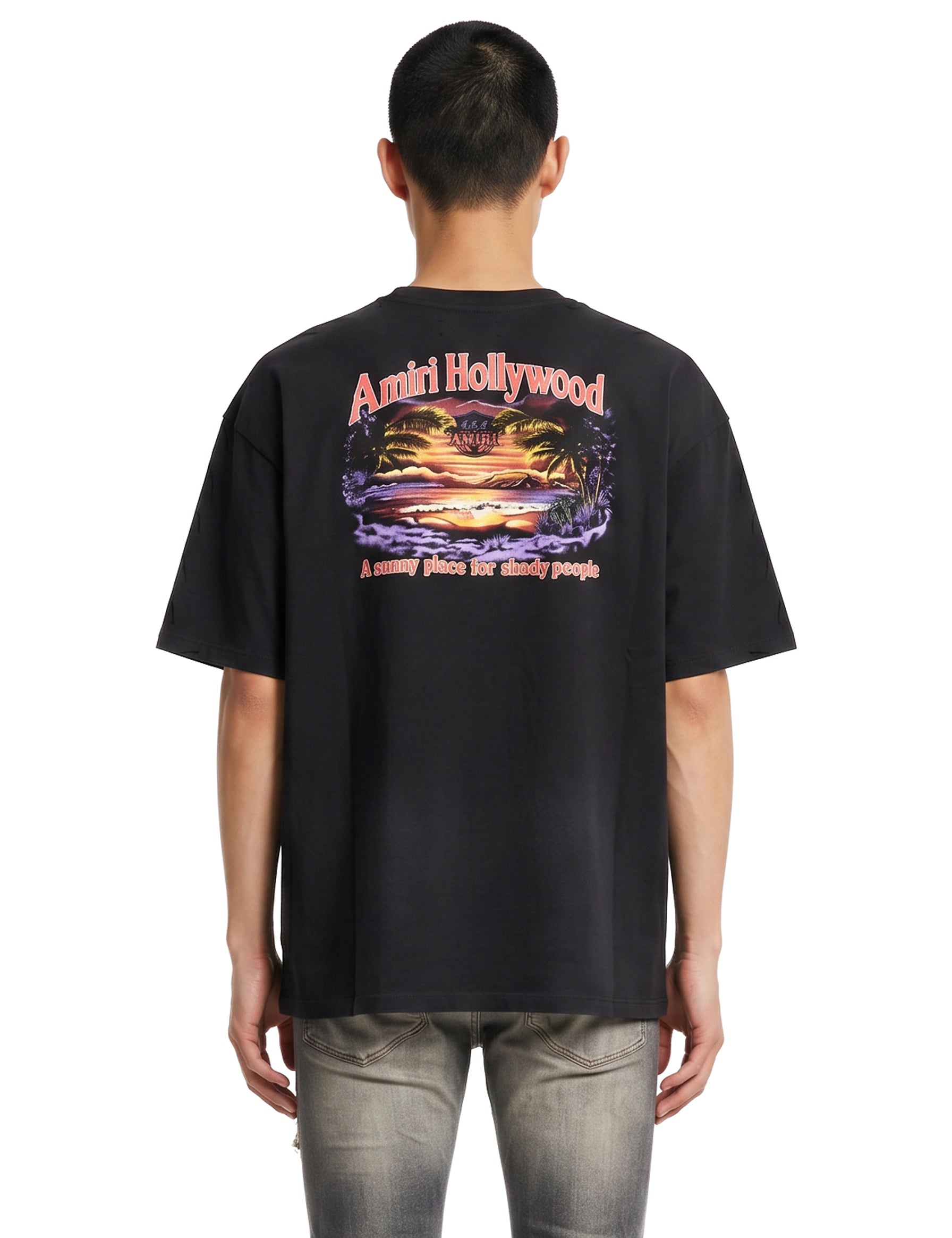 T-shirt in nero con stampa grafica 