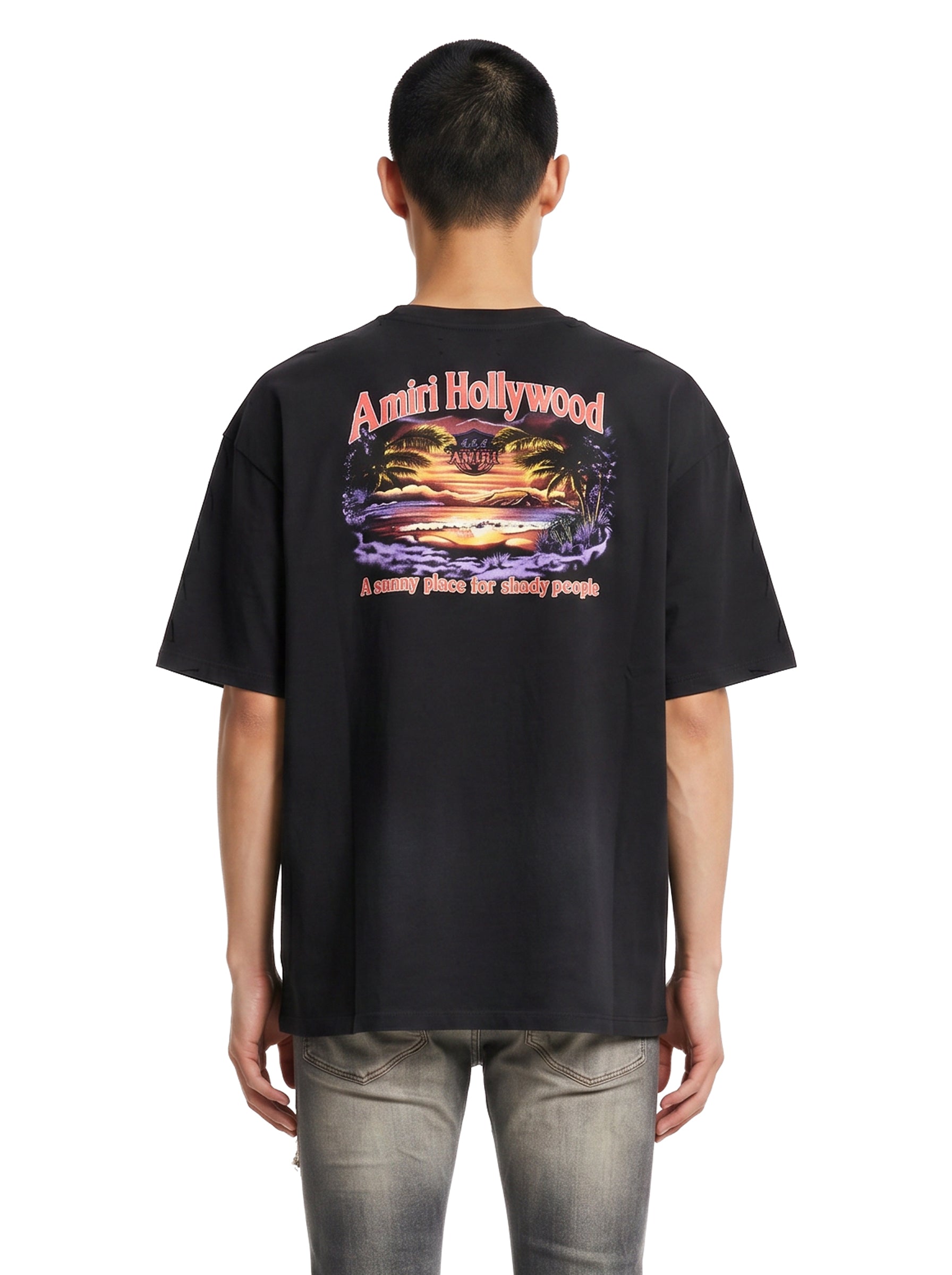 T-shirt in nero con stampa grafica 