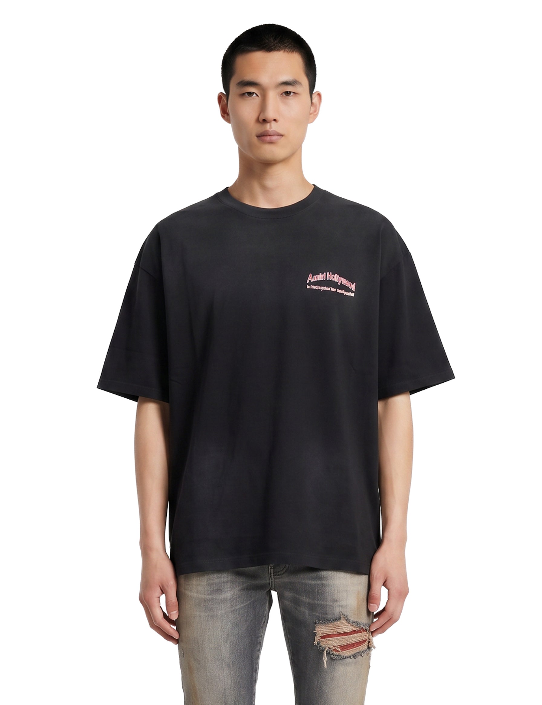 T-shirt in nero con stampa grafica 