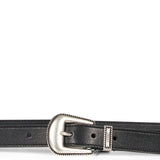 Cintura con fibbia in pelle in nero 