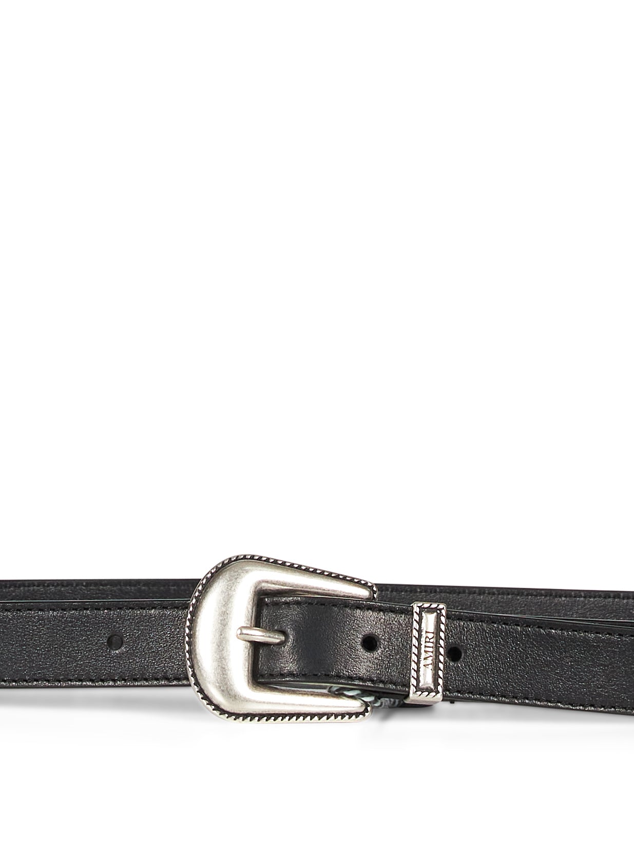 Cintura con fibbia in pelle in nero 