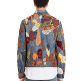 Giacca trucker decorata multicolor<BR/> 