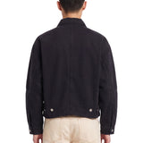 Giacca in denim con zip in nero 