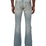 Jeans Destroyed Flare in blu 
