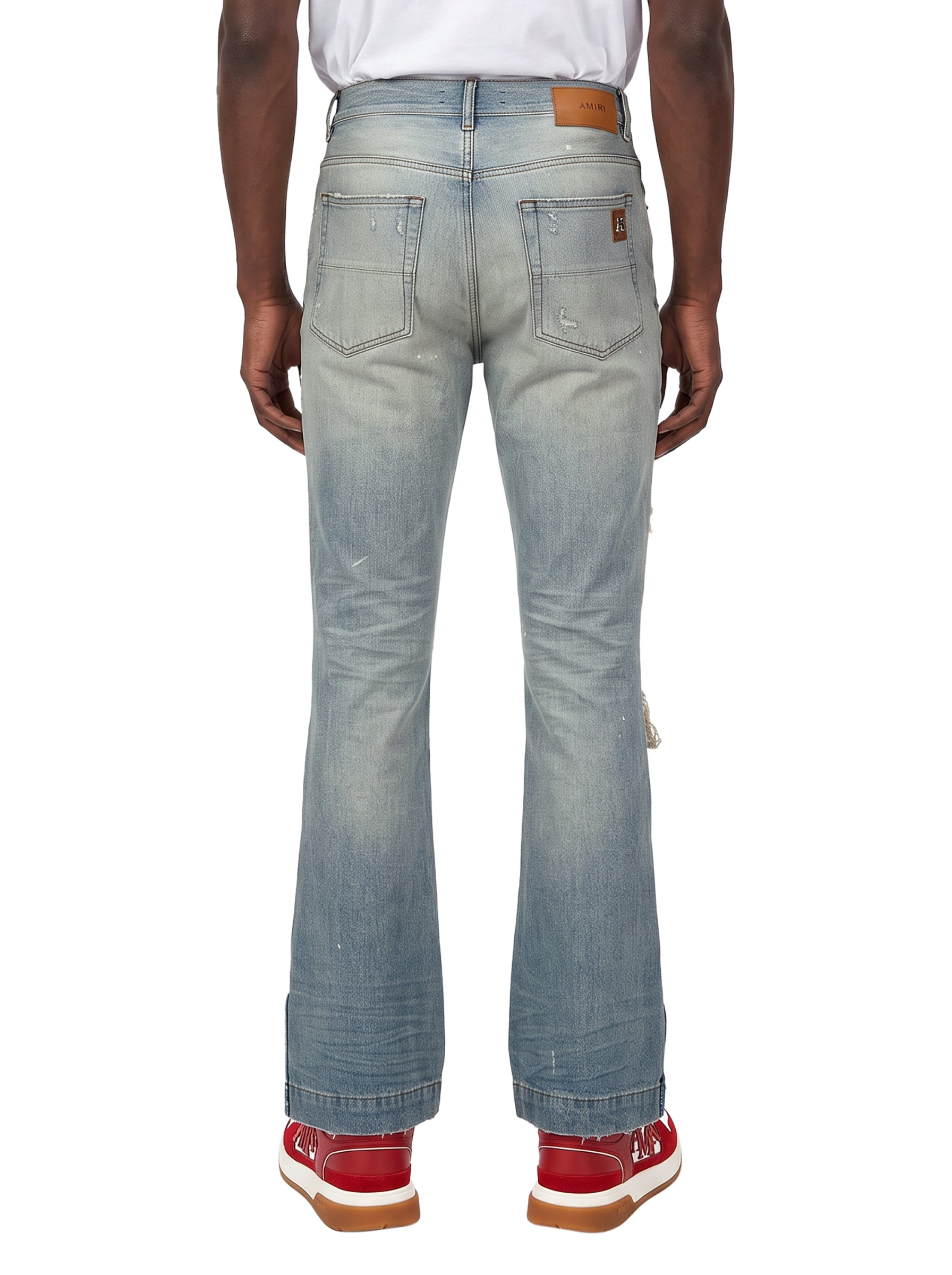 Jeans Destroyed Flare in blu 