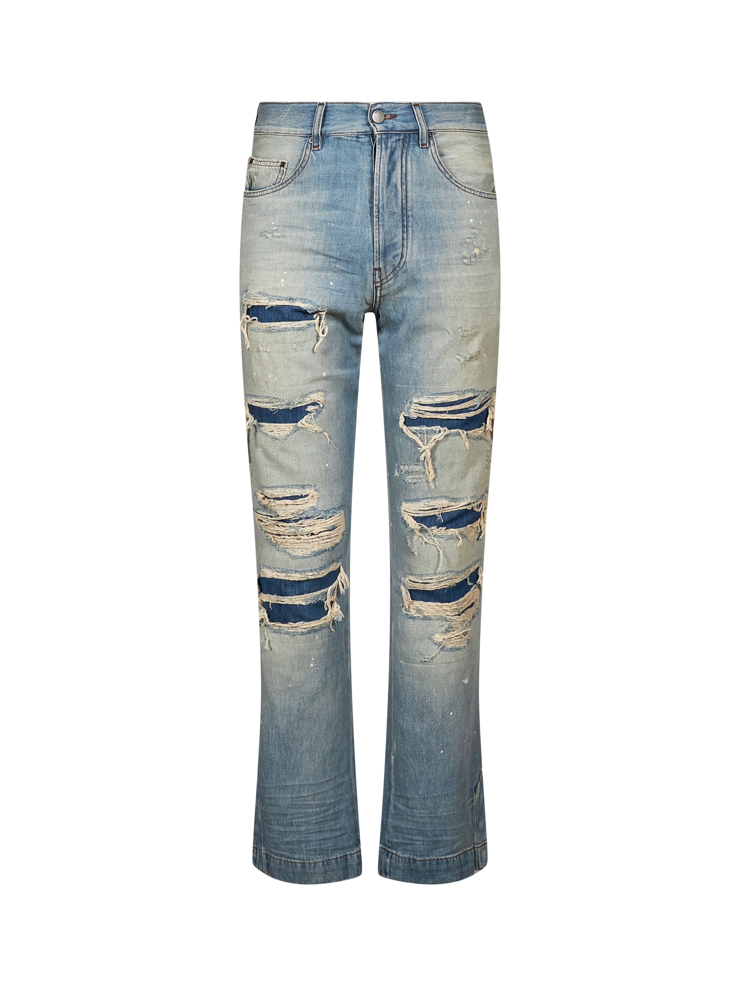 Jeans Destroyed Flare in blu 