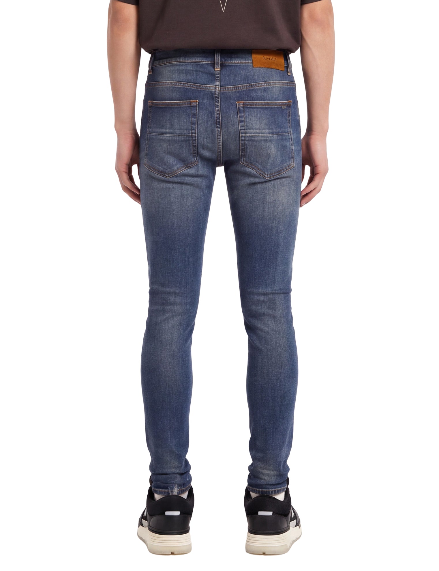Jeans skinny Mx1 con effetto vissuto in blu 
