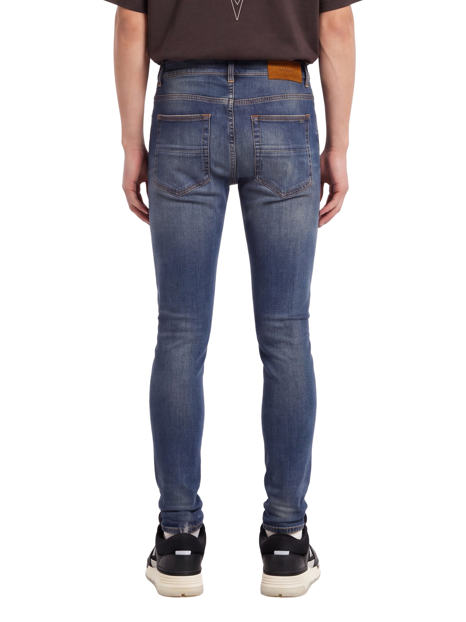 Jeans skinny Mx1 con effetto vissuto in blu 