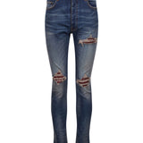 Jeans skinny Mx1 con effetto vissuto in blu 