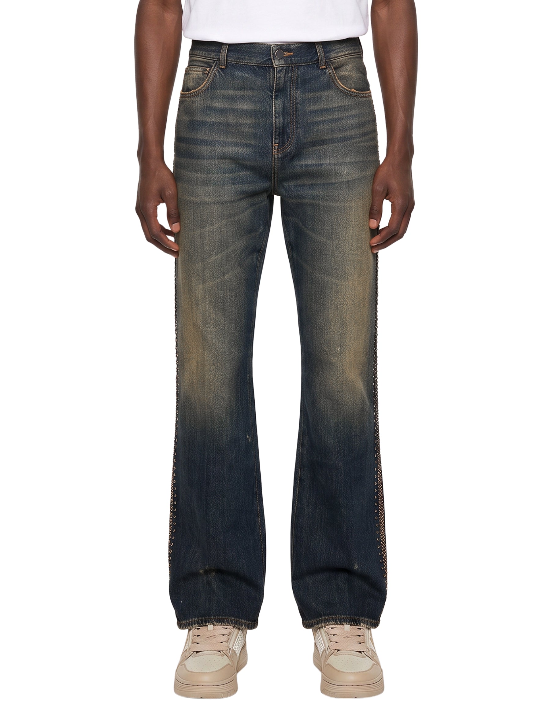 Jeans MA Fit con ricamo in blu 