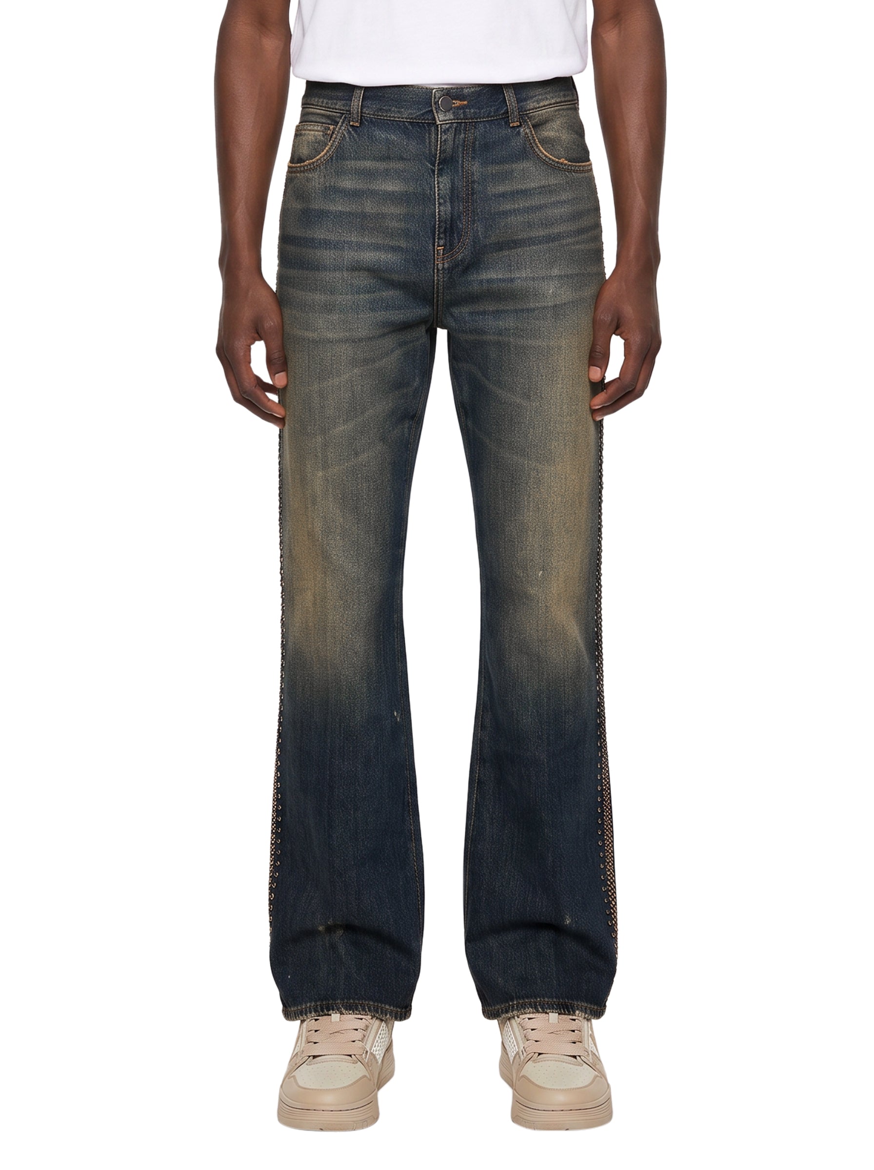 Jeans MA Fit con ricamo in blu 