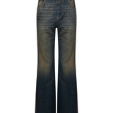 Jeans MA Fit con ricamo in blu 