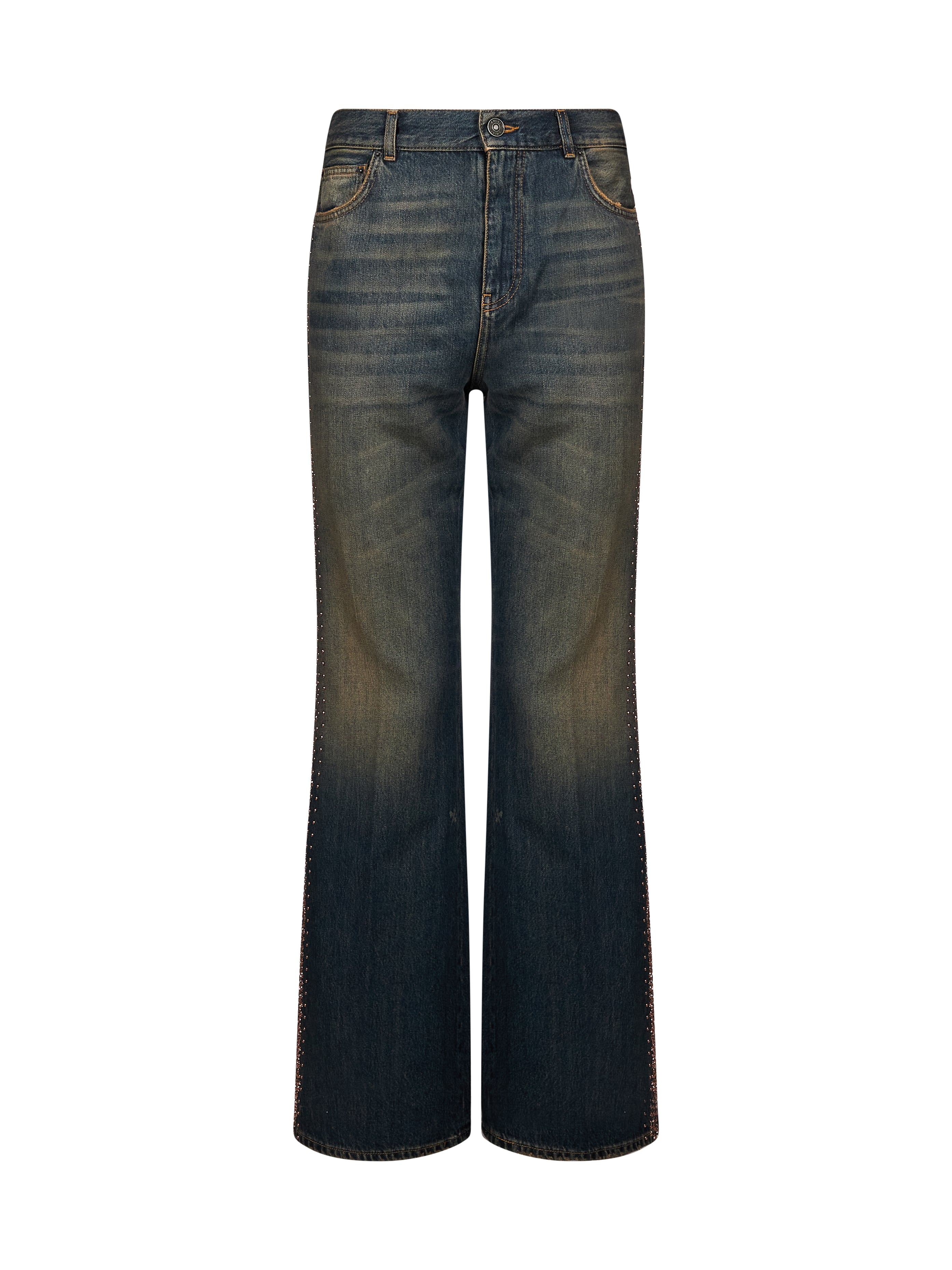 Jeans MA Fit con ricamo in blu 