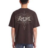 T-shirt a maniche corte lasso in marrone 