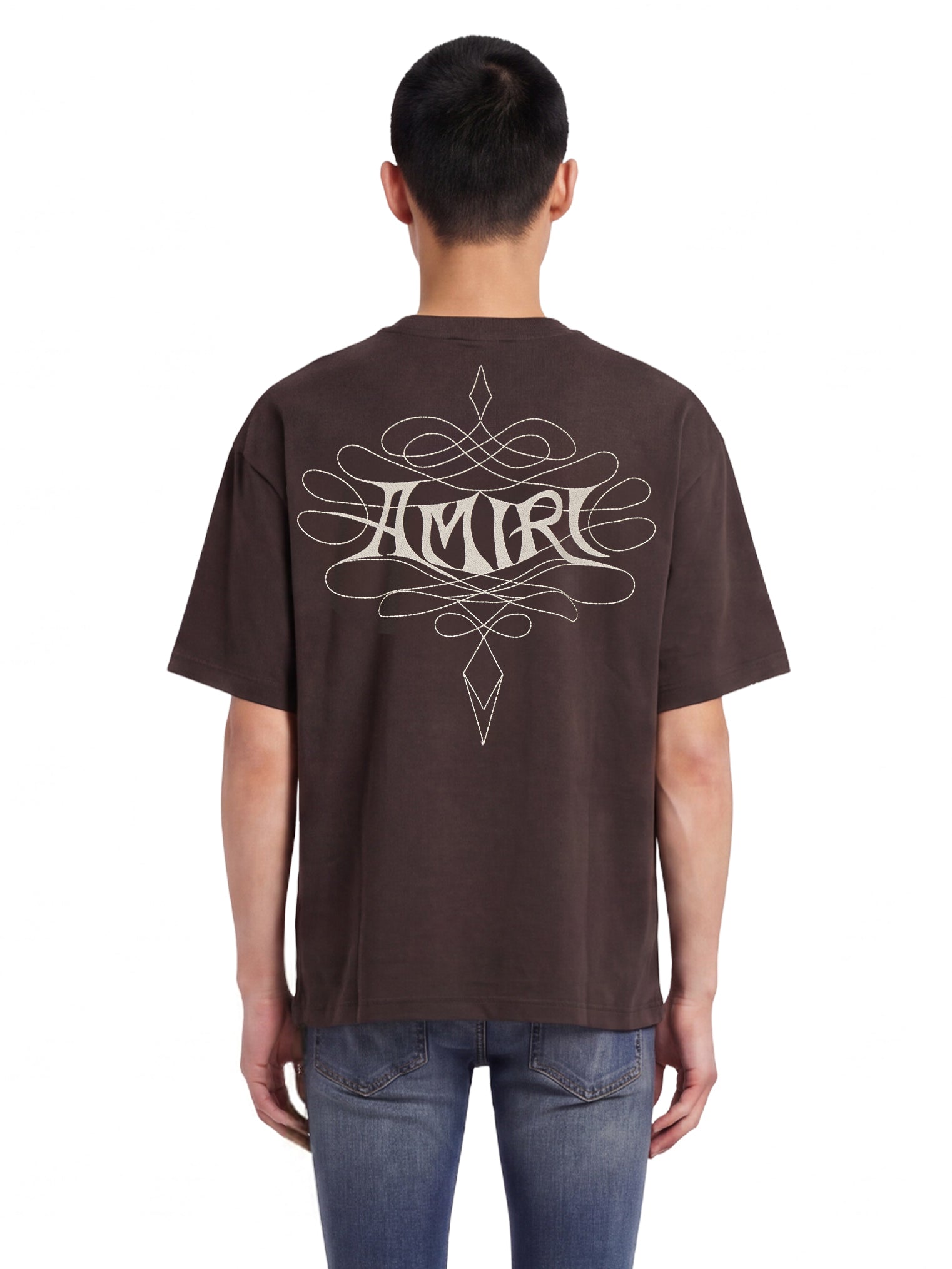 T-shirt a maniche corte lasso in marrone 