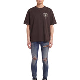T-shirt a maniche corte lasso in marrone 
