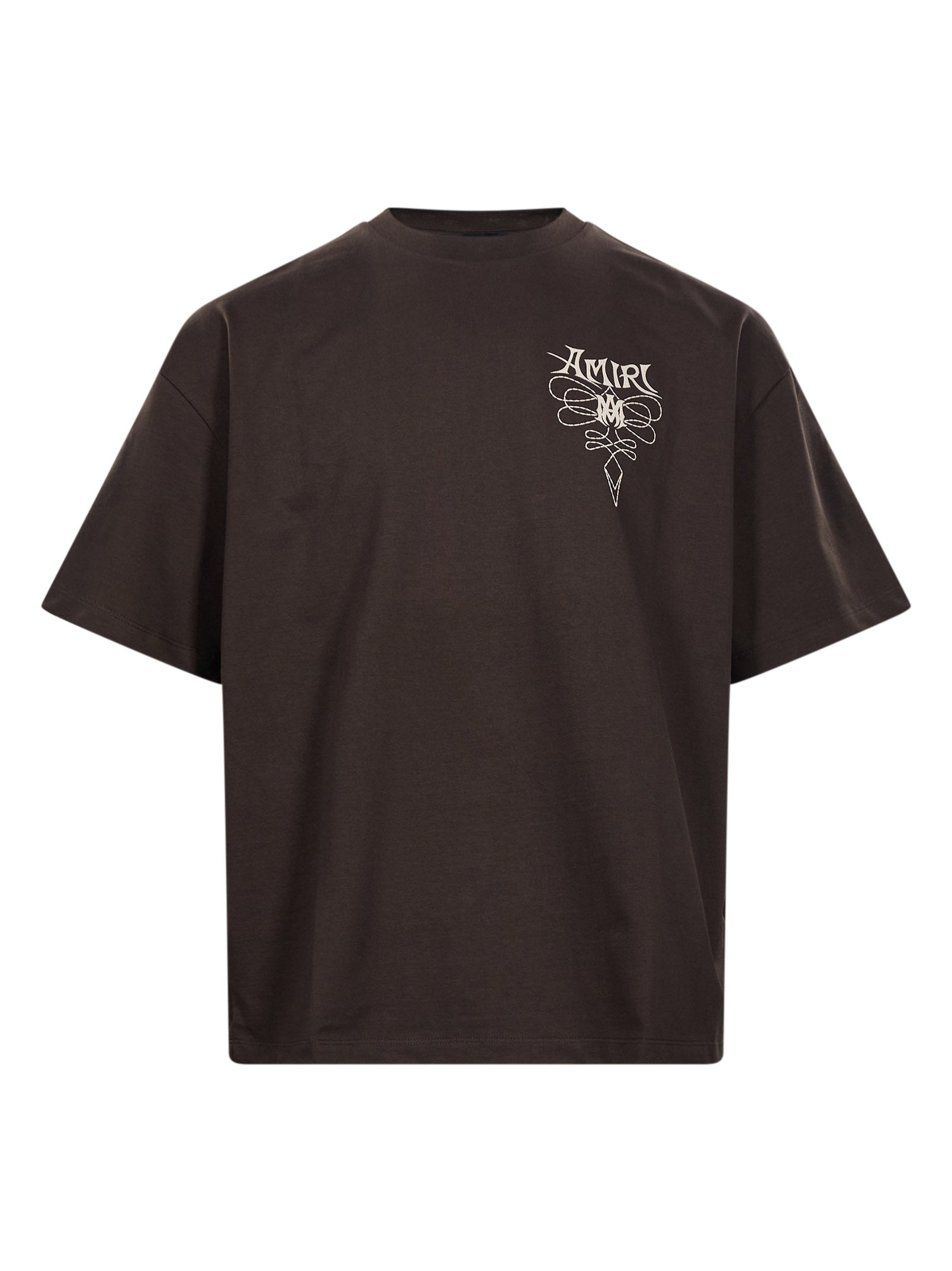 T-shirt a maniche corte lasso in marrone 