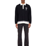 Polo Lasso in maglia nero e bianco 