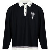 Polo Lasso in maglia nero e bianco 