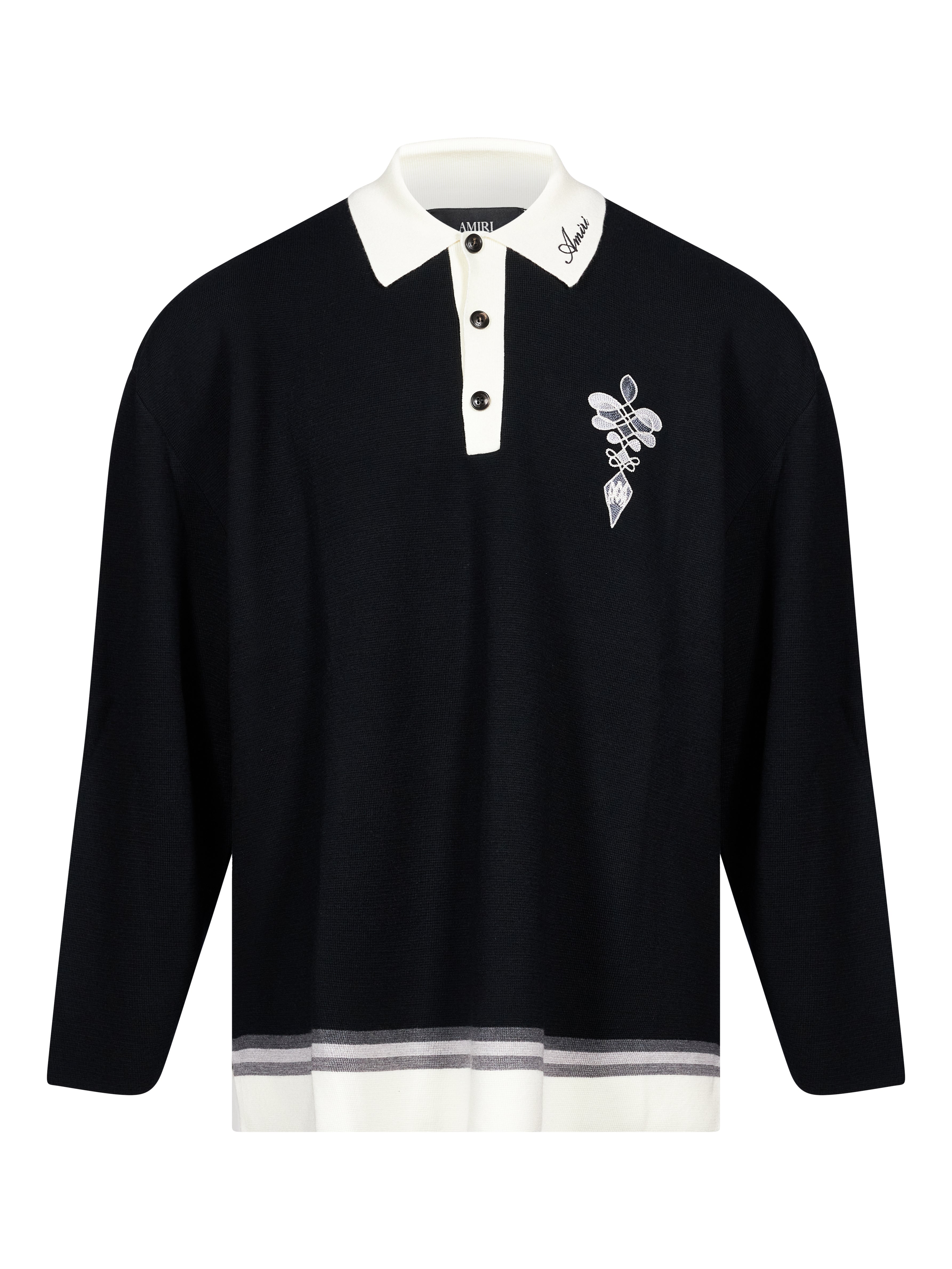 Polo Lasso in maglia nero e bianco 