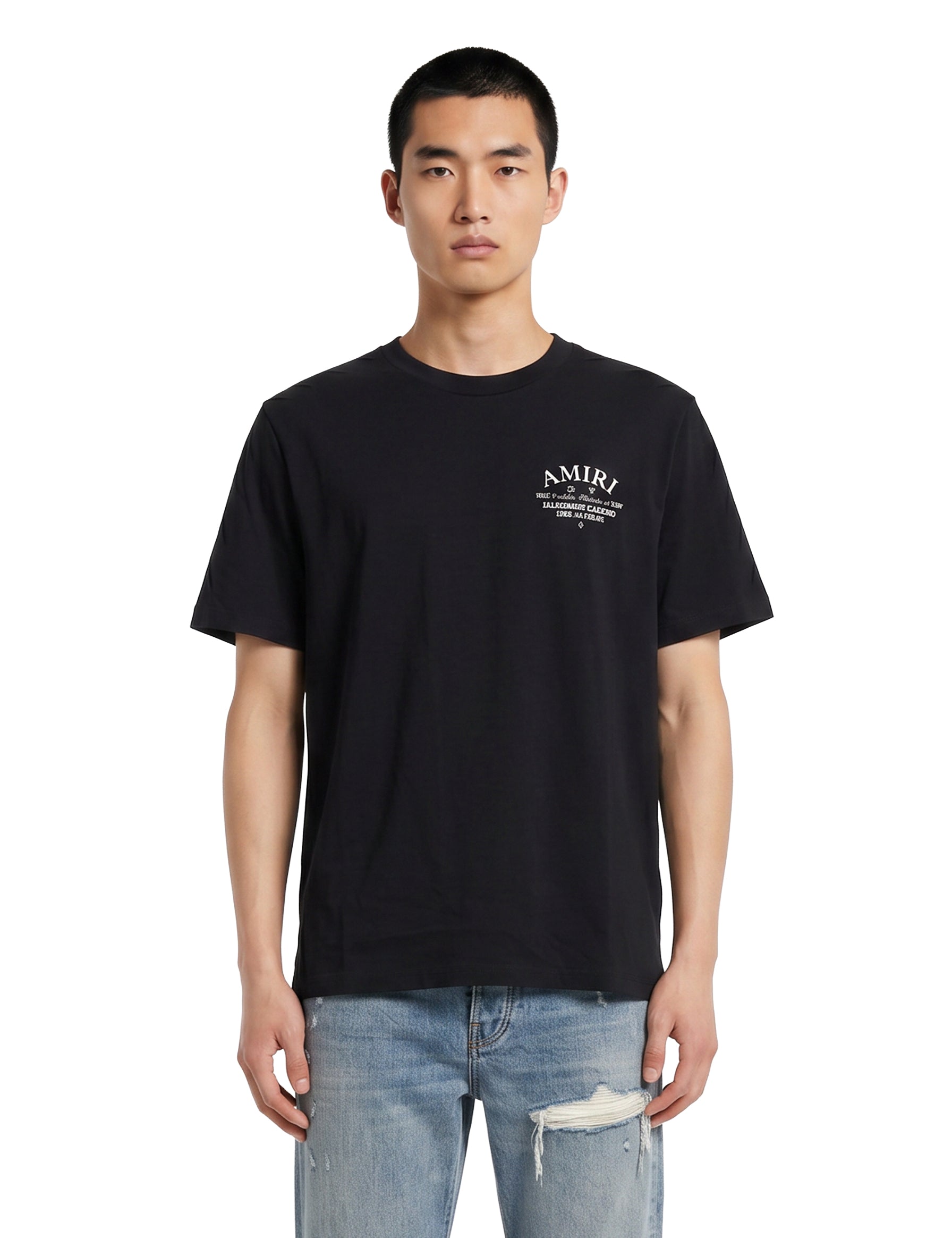 T-shirt a maniche corte con logo  in nero 