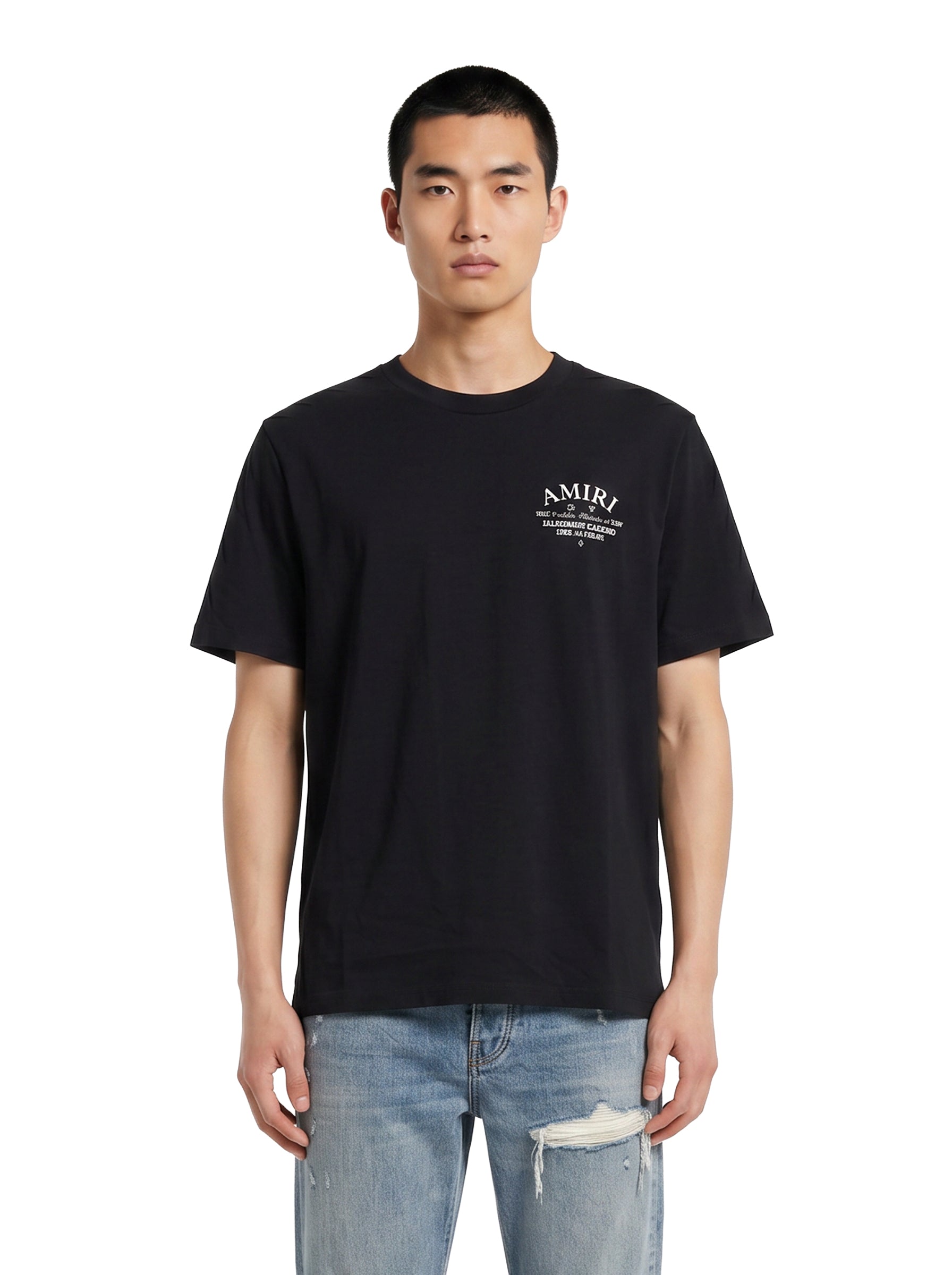 T-shirt a maniche corte con logo  in nero 