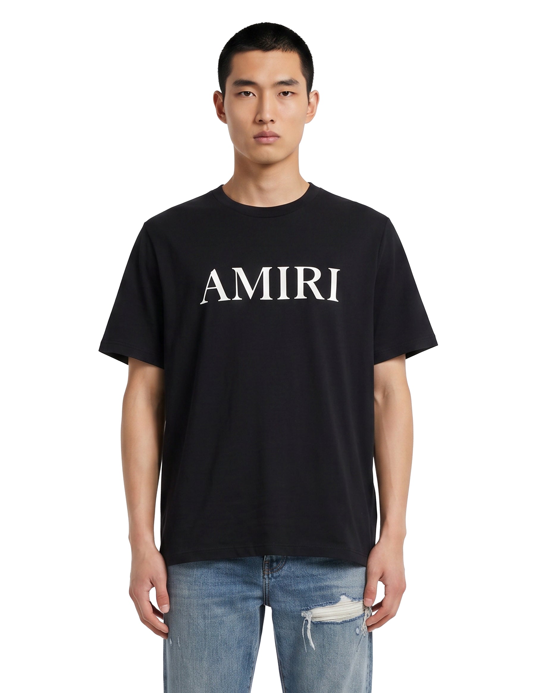 T-shirt a maniche corte con logo  in nero 