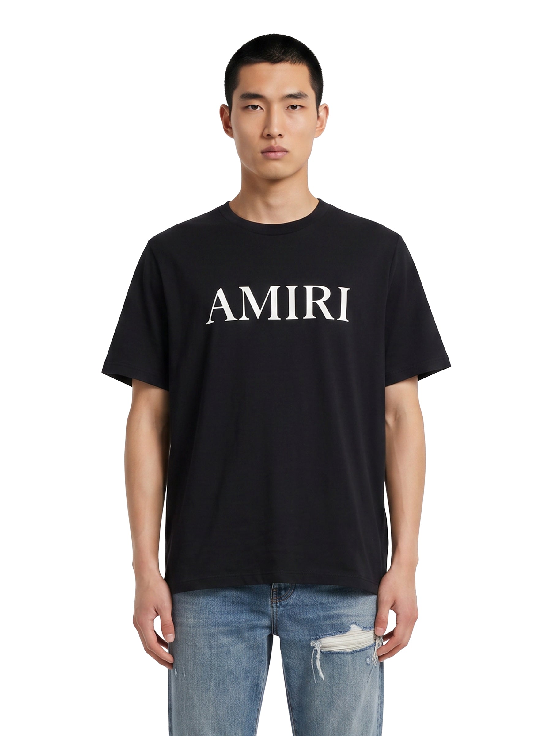 T-shirt a maniche corte con logo  in nero 