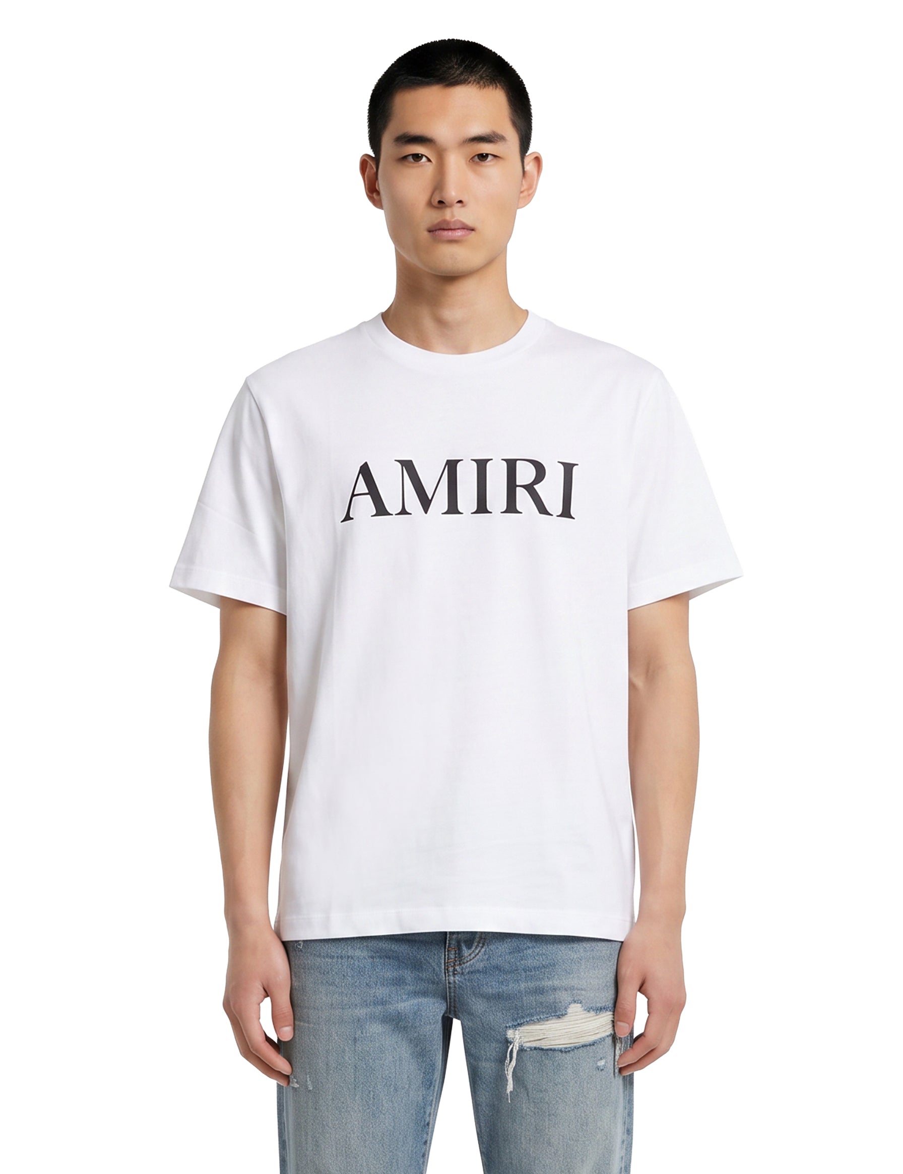T-shirt a maniche corte con logo  in bianco 