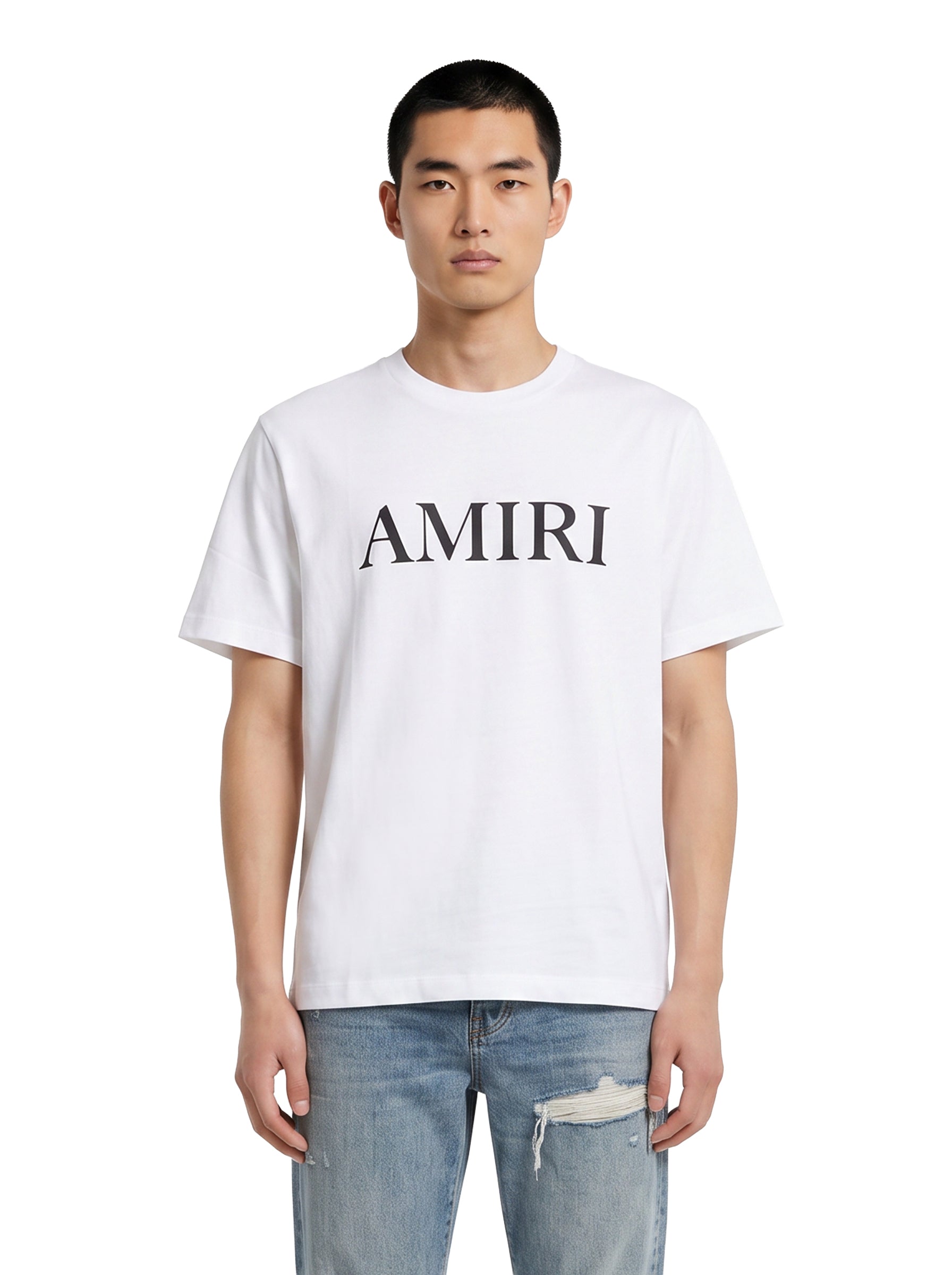 T-shirt a maniche corte con logo  in bianco 