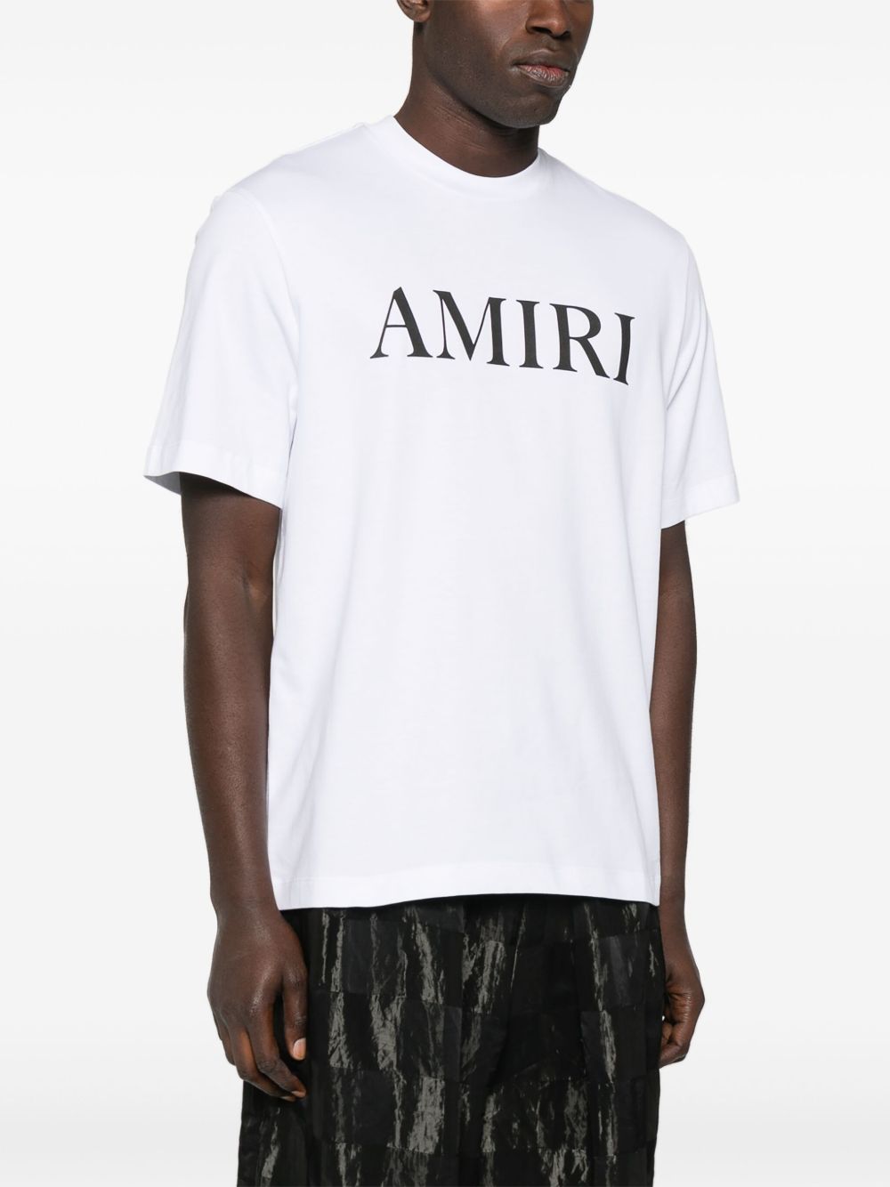 T-shirt a maniche corte con logo  in bianco 