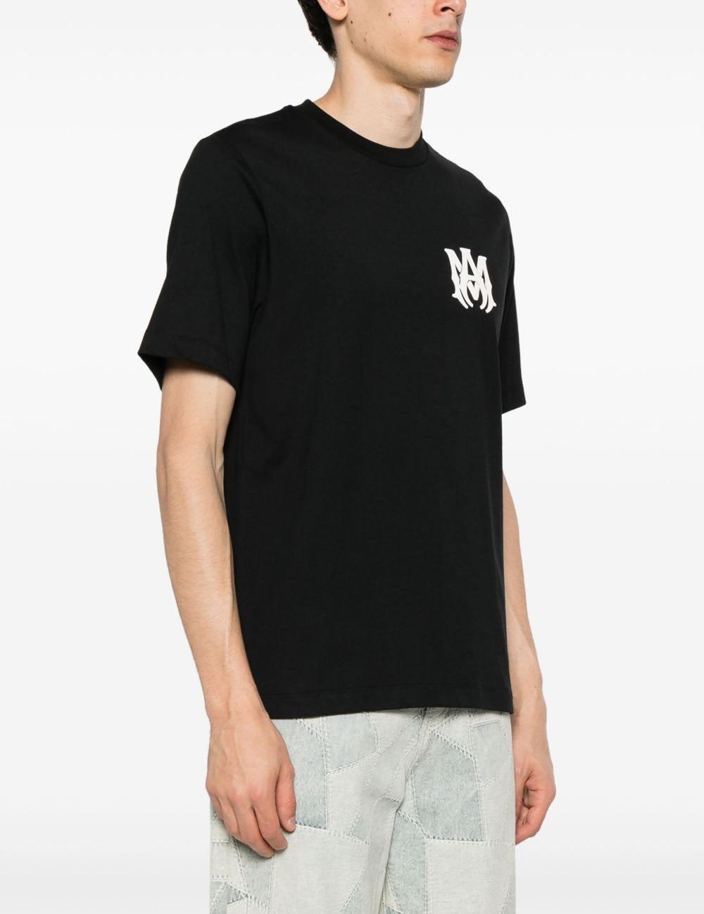 T-shirt a maniche corte con logo  in nero 