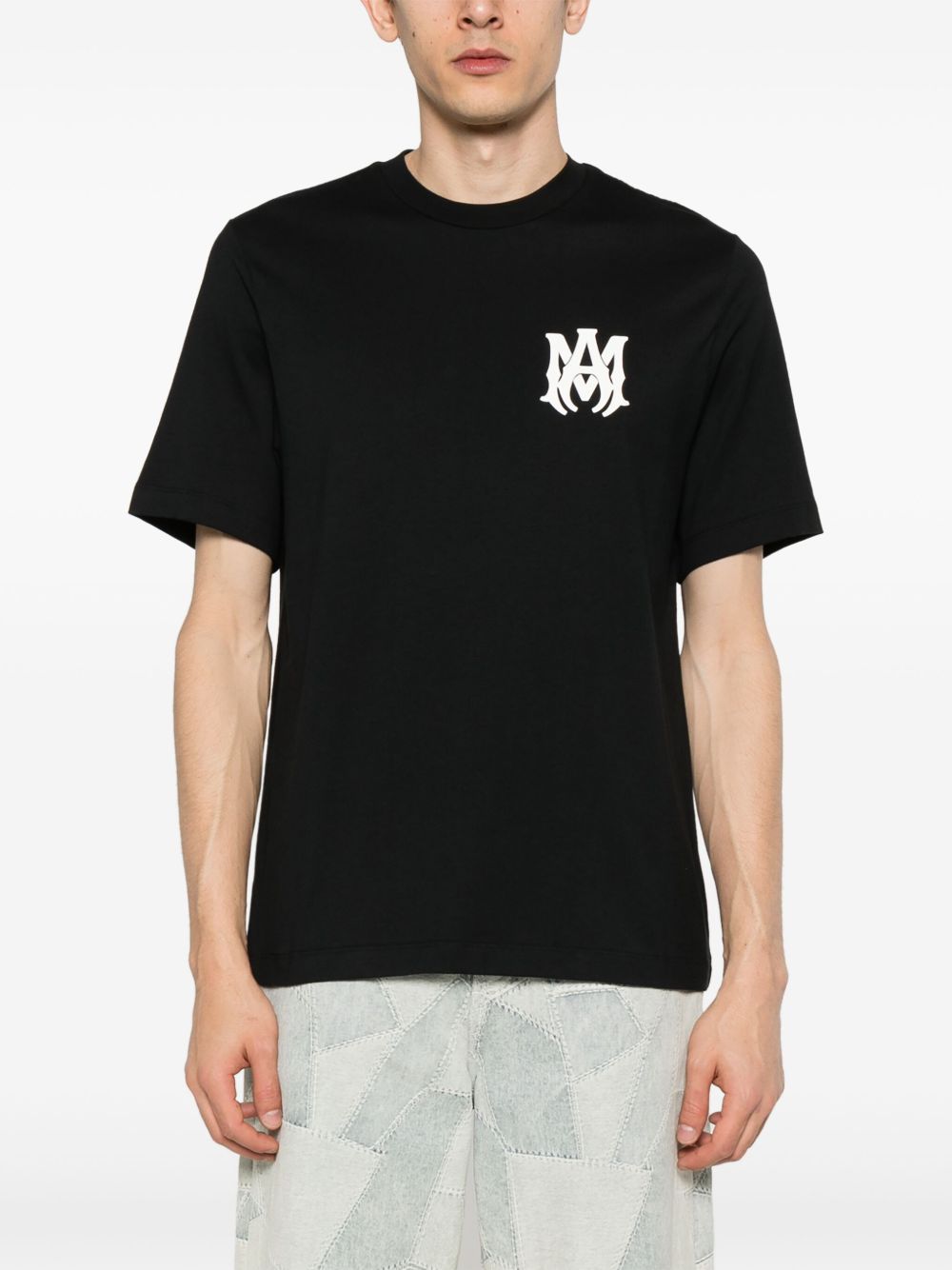 T-shirt a maniche corte con logo  in nero 