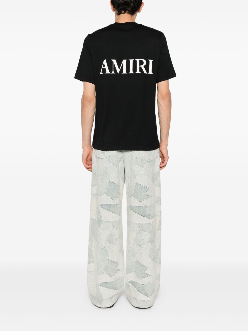 T-shirt a maniche corte con logo  in nero 